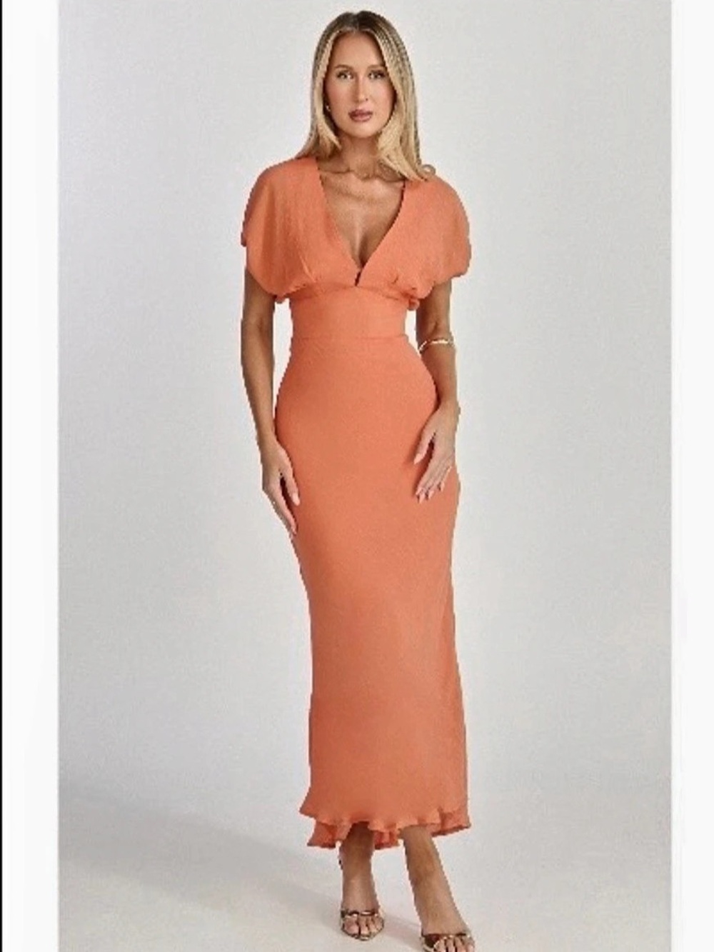 Mika & Gala Lilywhyt Orange Maxi Dress Size XL